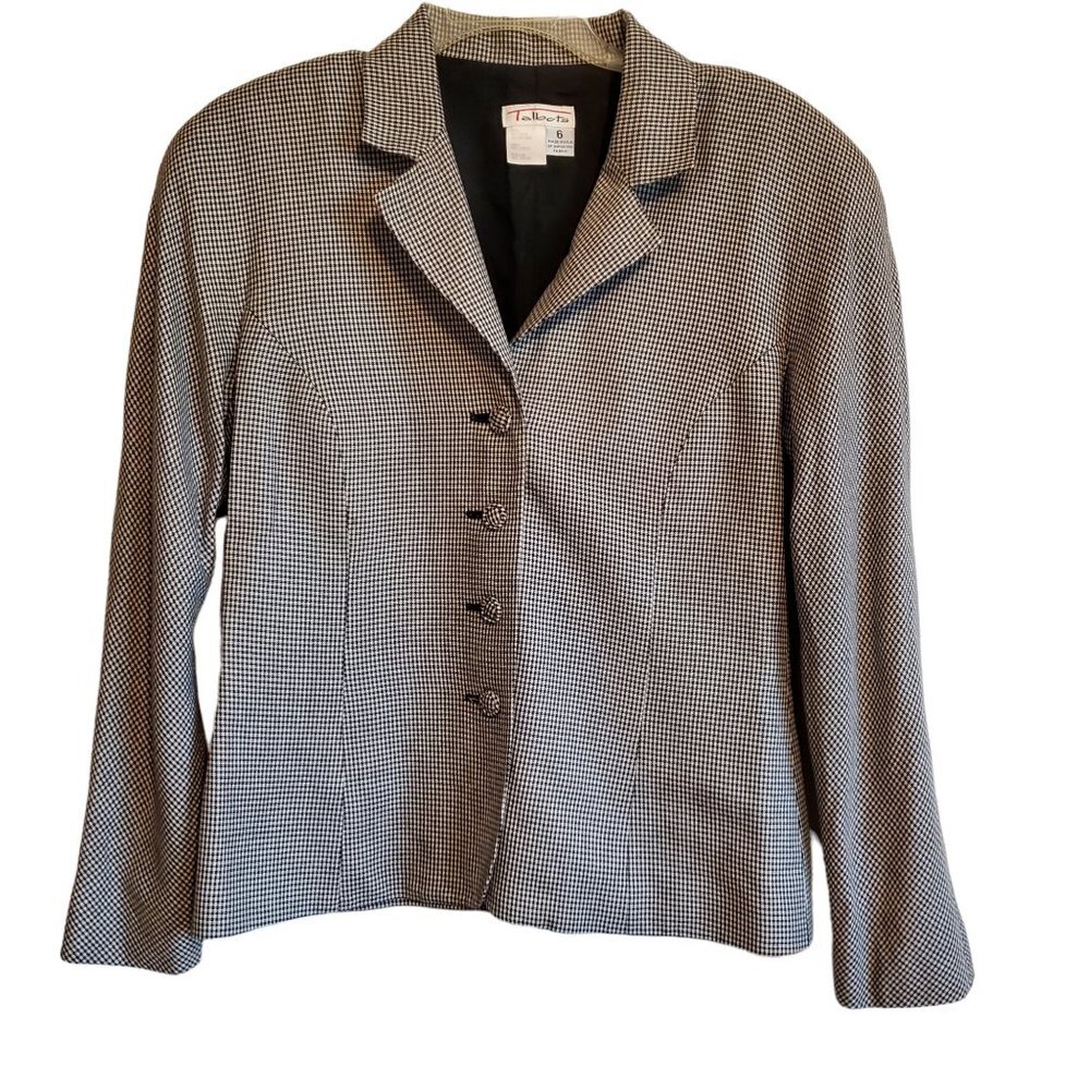 Talbots Gingham Jacket with Shoulder Pads